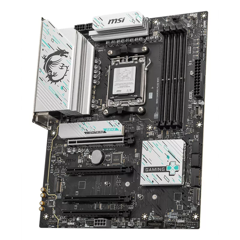 Placa base MSI B850 GAMING PLUS WIFI ATX — AMD B850, socket AM5, DDR5, 4x DIMM, Wi-Fi 7, 5Gb LAN, 3x M.2, HDMI 2.1