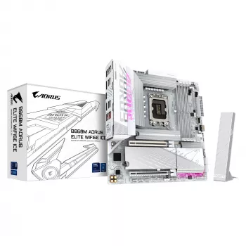 Placa base GIGABYTE B860M AORUS ELITE WF6E ICE, Intel Core Ultra, LGA 1851, Micro ATX