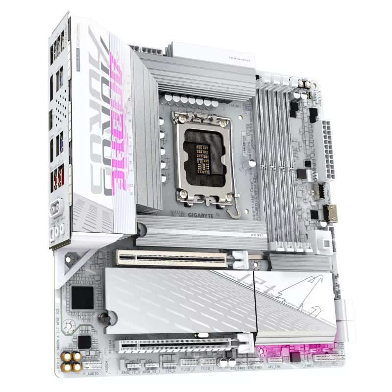 Placa base GIGABYTE B860M AORUS ELITE WF6E ICE, Intel Core Ultra, LGA 1851, Micro ATX