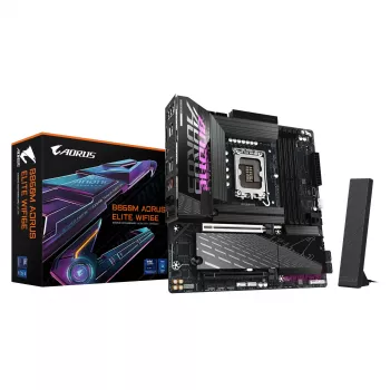 GIGABYTE B860M AORUS ELITE WIFI6E placa base - CPUs Intel Core Ultra Series, VRM de fases 12+1+2+1, hasta 9200 MHz DDR5, 1xPCIe 5.0 + 2xPCIe 4.0 M.2, 2,5 GbE LAN, WIFI 6E, Thunderbolt