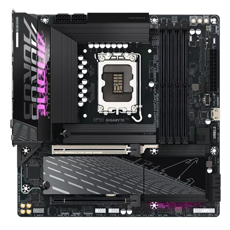 GIGABYTE B860M AORUS ELITE WIFI6E placa base - CPUs Intel Core Ultra Series, VRM de fases 12+1+2+1, hasta 9200 MHz DDR5, 1xPCIe 5.0 + 2xPCIe 4.0 M.2, 2,5 GbE LAN, WIFI 6E, Thunderbolt