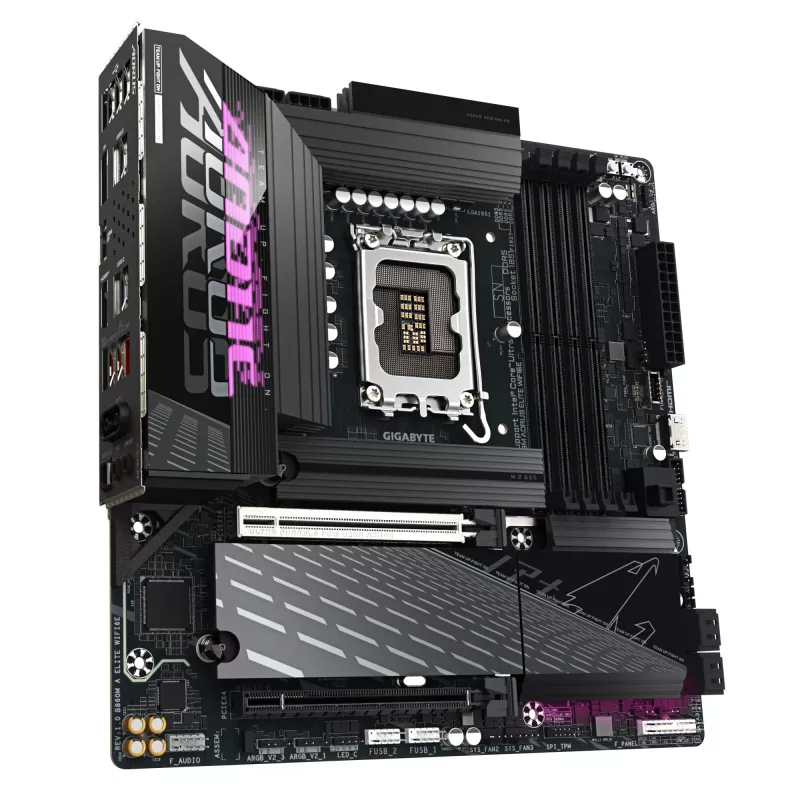 GIGABYTE B860M AORUS ELITE WIFI6E placa base - CPUs Intel Core Ultra Series, VRM de fases 12+1+2+1, hasta 9200 MHz DDR5, 1xPCIe 5.0 + 2xPCIe 4.0 M.2, 2,5 GbE LAN, WIFI 6E, Thunderbolt