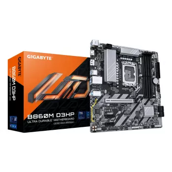 GIGABYTE B860M D3HP placa base - CPUs Intel Core Ultra Series, VRM de fases 4+1+2+1, hasta 9066MHz DDR5, 2xPCIe 4.0 M.2, GbE LAN, USB 3.2 Gen 1
