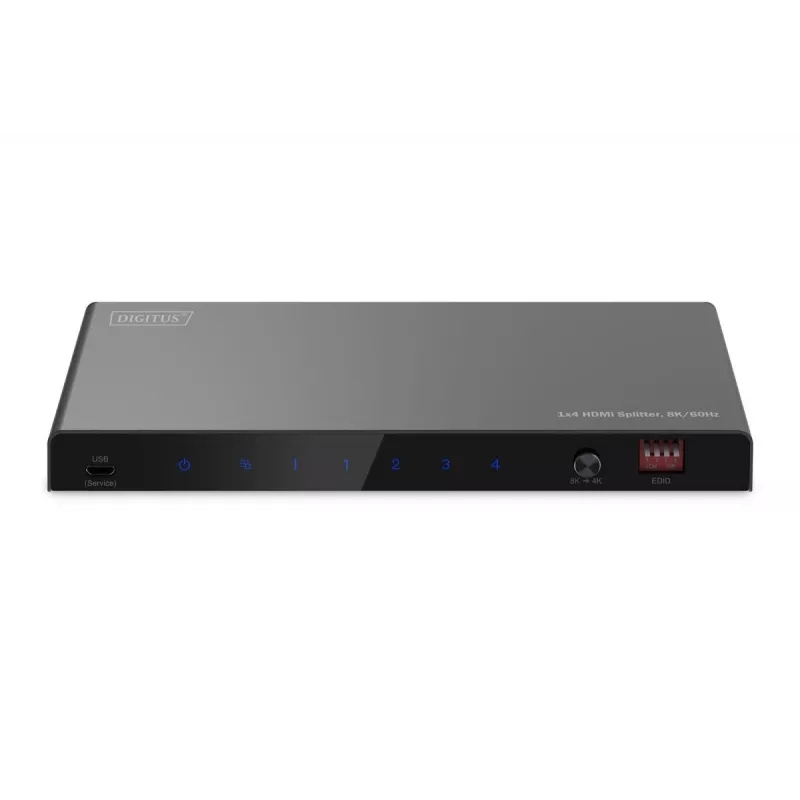 DIGITUS divisor HDMI 1x4 8K/60 Hz (4:4:4) Toslink estéreo EDID Control