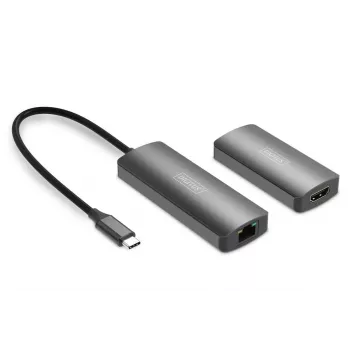 DIGITUS set extensor de vídeo USB-C - HDMI 4K/120Hz CAT6 30m