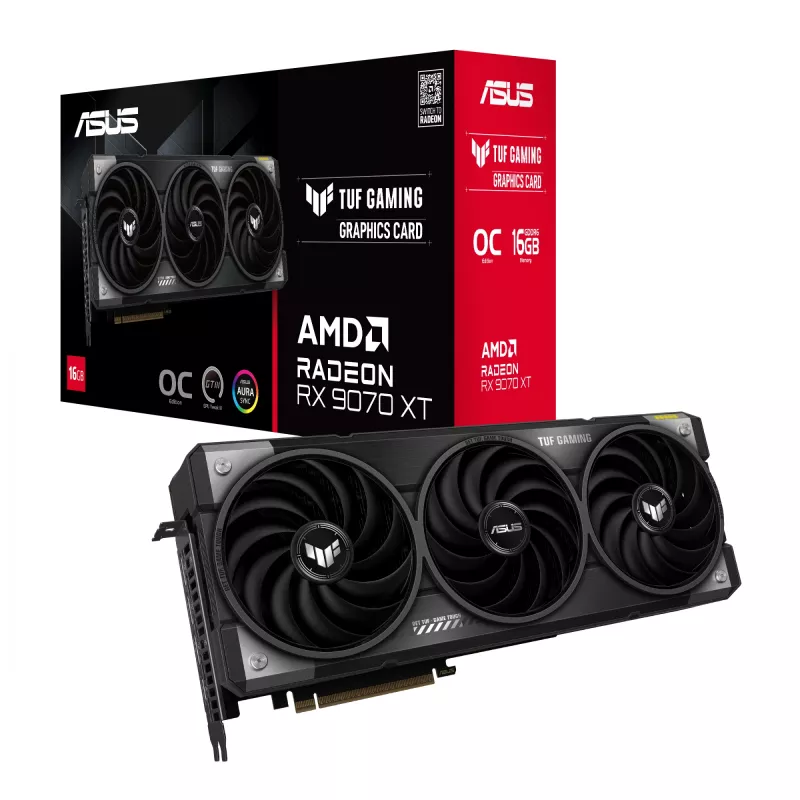 Tarjeta gráfica ASUS Radeon RX 9070 XT, 16 GB GDDR6, PCIe 5.0, 256 bits, 3060 MHz Boost