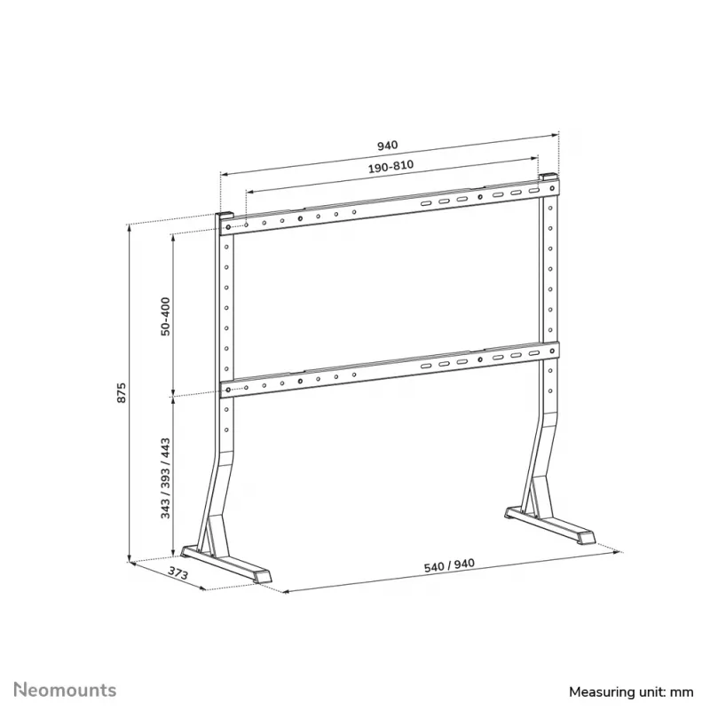 Neomounts soporte de mesa para TV DS45-430BL18 peso máx. 60 kg tamaño mínimo de pantalla 45 inch tamaño máximo de pantalla 90 inch