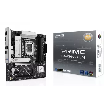 Placa base ASUS PRIME B860M-A-CSM — Intel B860, LGA 1851, micro ATX, DDR5, 4 DIMM, 256 GB, 2,5 Gb Ethernet, 4x SATA III, M.2, 1x PCIe x16