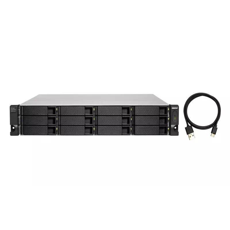 QNAP - TL-R1200C-RP - Array de discos - 12 bahías (SATA-600) USB 3.2 Gen 2 (externo) montaje en rack 2U