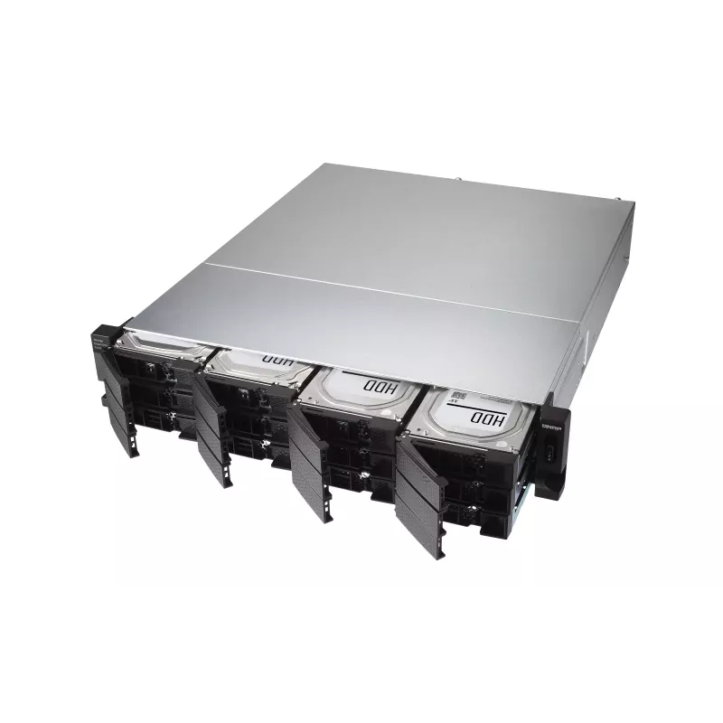 QNAP - TL-R1200C-RP - Array de discos - 12 bahías (SATA-600) USB 3.2 Gen 2 (externo) montaje en rack 2U