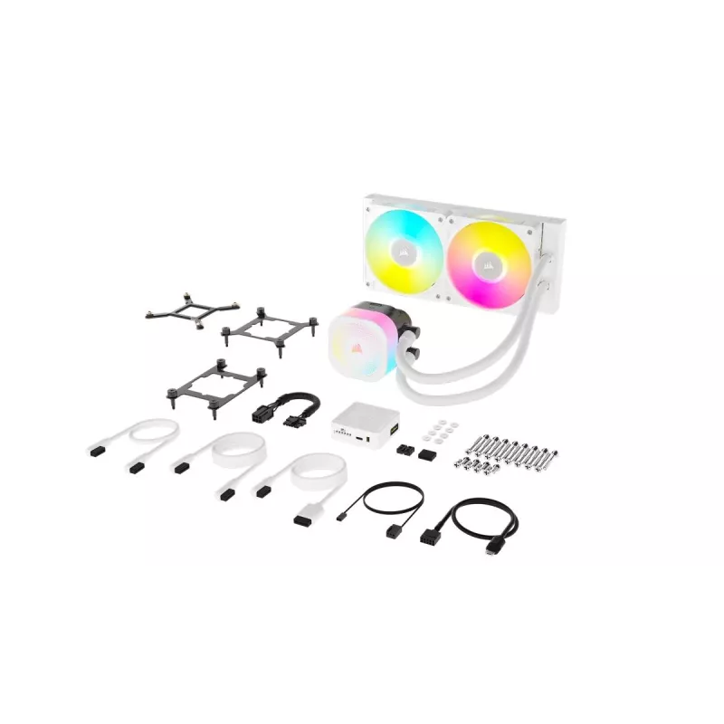 Disipador CPU CORSAIR - Icue Link Titan 240 Rx RGB Refrigeración líquida AIO - Blanco