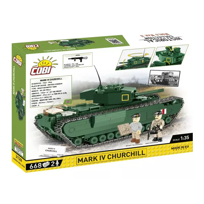 Set de construcción Cobi Blocks Mark IV Churchill, 668 piezas (COBI-3128)