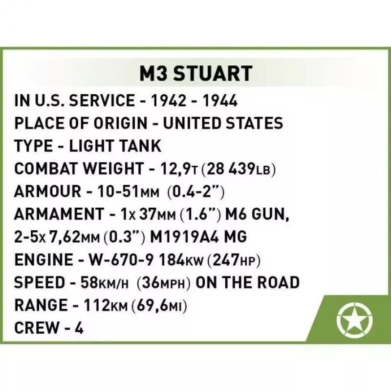 Set de construcción COBI M3 Stuart, 511 piezas