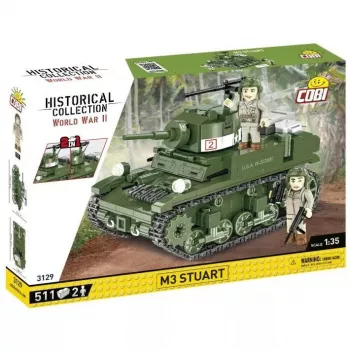Set de piezas de construcción Cobi Blocks M3 Stuart, 511 piezas, compatible con otras marcas