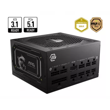Fuente de alimentación MSI MAG A850GL PCIE5 II 850 W 20+4 pin ATX ATX Negro