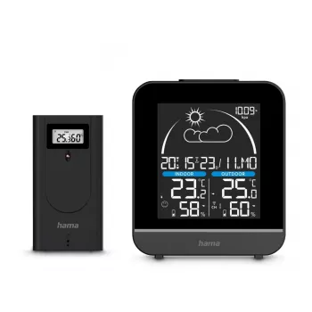 Hama La Gomera estación meteorológica con sensor exterior, negra