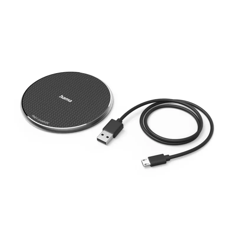 Hama QI-FC10 Smartphone Negro USB Carga inalámbrica Carga rápida Interior