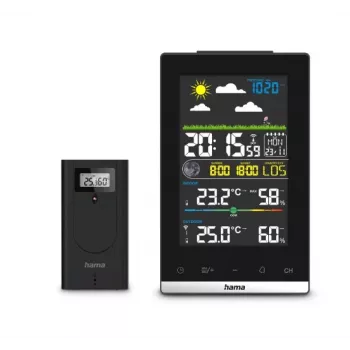 Hama 00222239 estación meteorológica digital negra, funcionamiento con pilas
