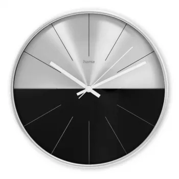 Hama Sicily reloj de cuarzo redondo negro, plata