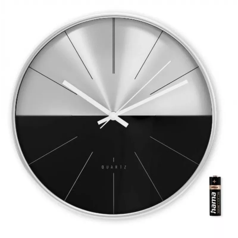 Hama Sicily reloj de cuarzo redondo negro, plata