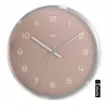 Reloj de pared radiocontrolado Hama Fiji Circle rosa plata pila AA