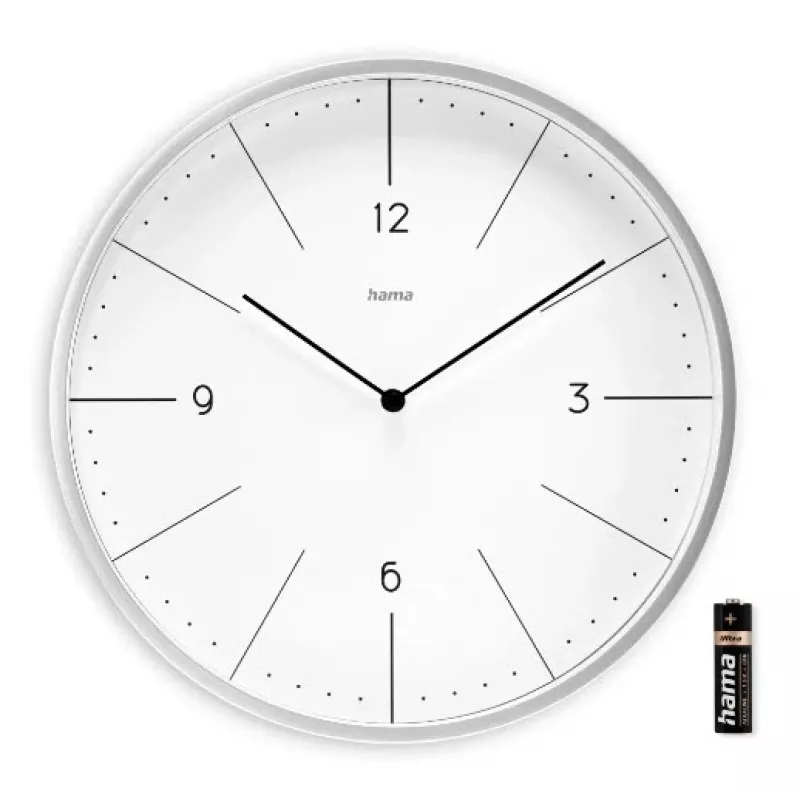 Reloj de cuarzo Hama Sardinia Circle gris blanco pila AA 300 mm