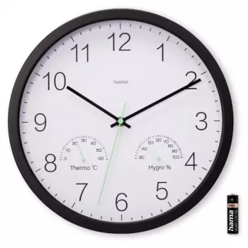 Hama Santorini reloj de cuarzo redondo negro, blanco