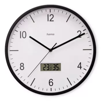 Hama Lanzarote reloj de pared radiocontrolado redondo negro