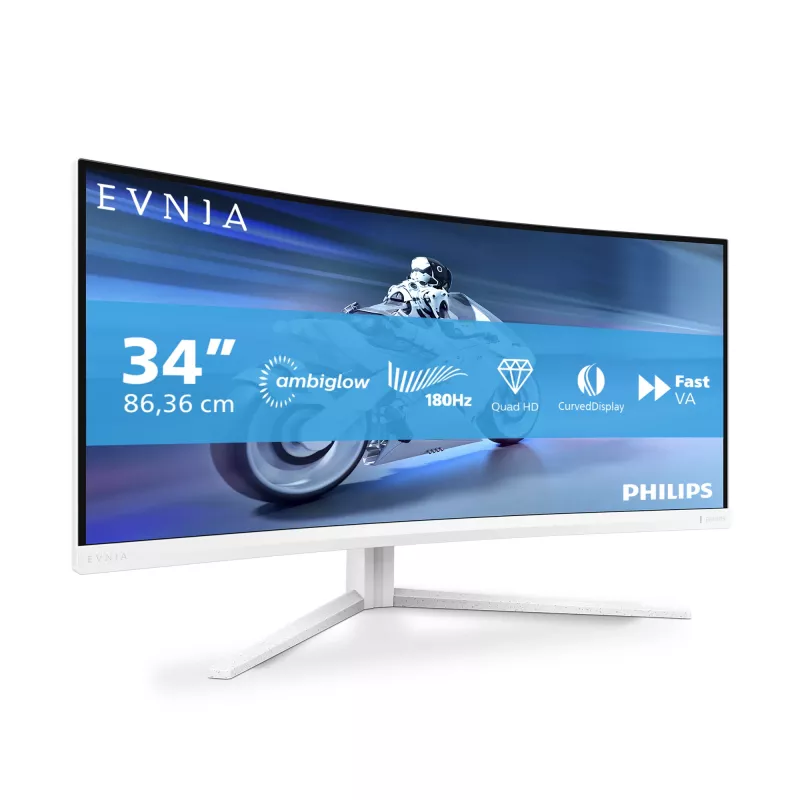 Philips Evnia 5000 34M2C5501A/00 monitor de ordenador 86,4 cm (34 inch) 3440 x 1440 píxeles Wide Quad HD LCD blanco