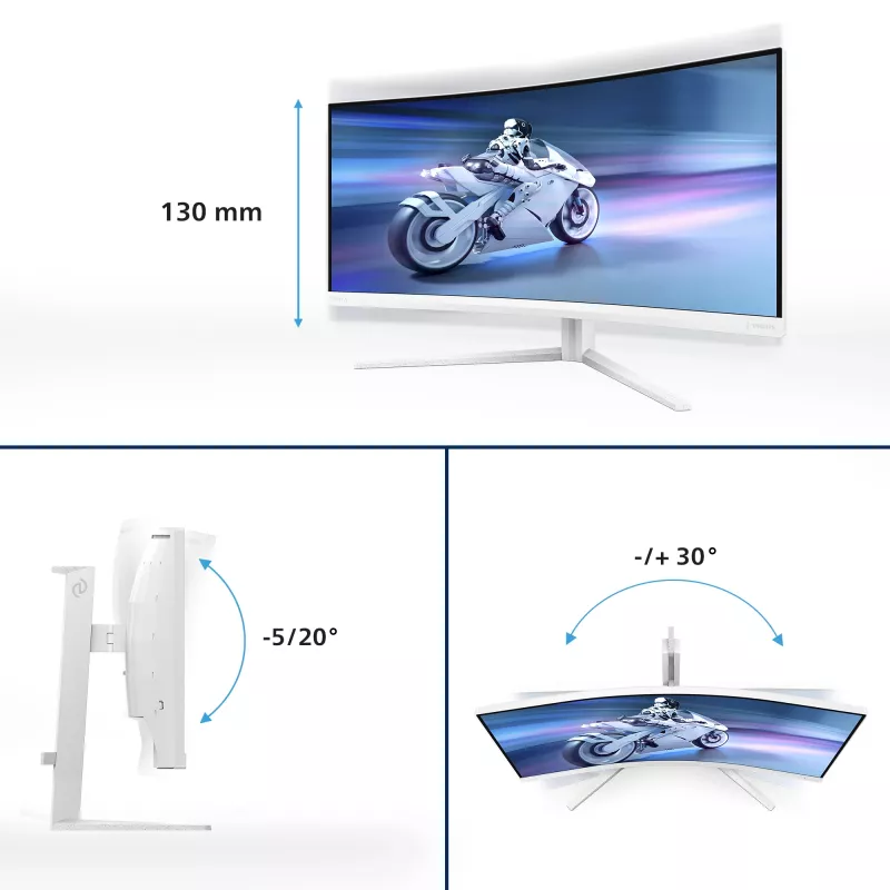 Philips Evnia 5000 34M2C5501A/00 monitor de ordenador 86,4 cm (34 inch) 3440 x 1440 píxeles Wide Quad HD LCD blanco