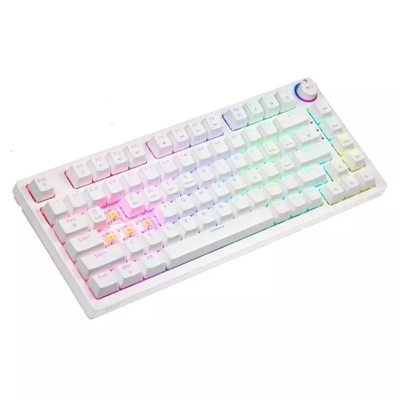 Teclado gaming Savio Phenix WHITE GAT amarillo USB Bluetooth QWERTY