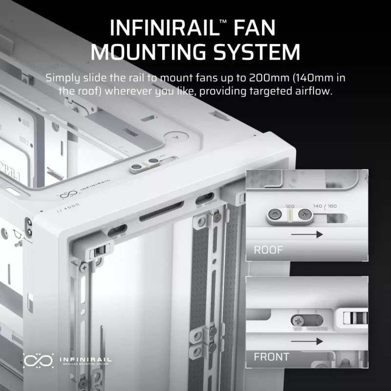 CORSAIR semitorre - carcasa Midi Frame 4000d blanca