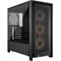 Caja para PC CORSAIR FRAME 4000D RS ARGB semitorre negra — ATX/Micro-ATX/Mini-ITX, cristal templado, ventilador ARGB, hasta 370 mm GPU