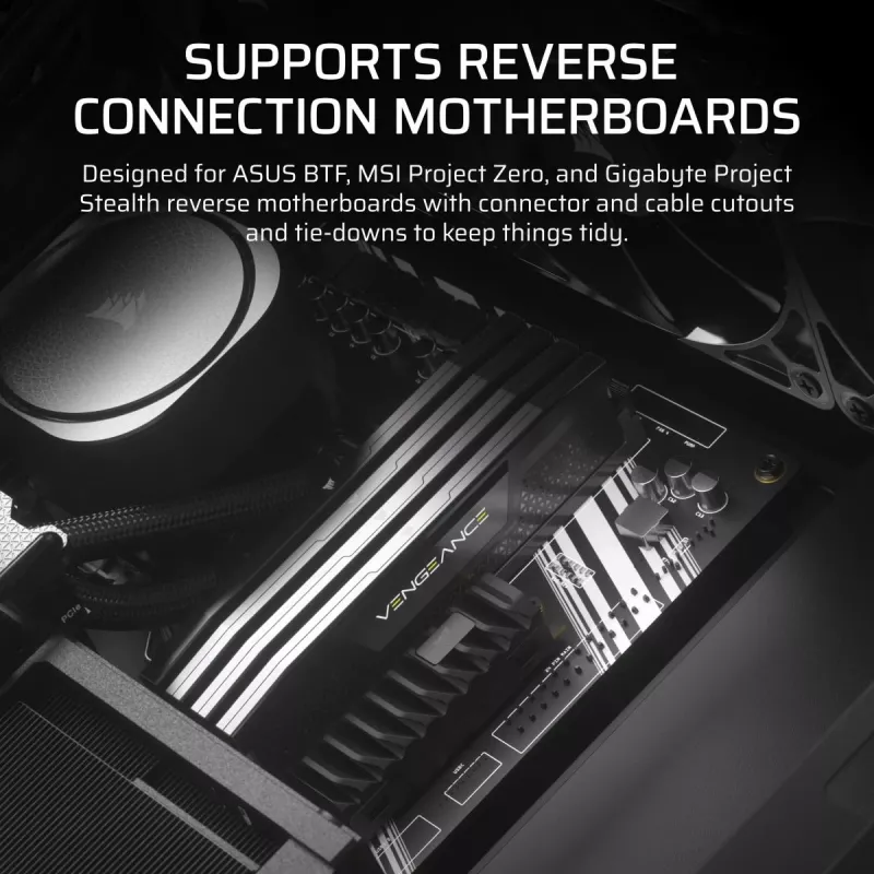 Caja para PC CORSAIR FRAME 4000D RS ARGB semitorre negra — ATX/Micro-ATX/Mini-ITX, cristal templado, ventilador ARGB, hasta 370 mm GPU