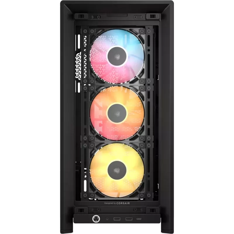 Caja para PC CORSAIR FRAME 4000D RS ARGB semitorre negra — ATX/Micro-ATX/Mini-ITX, cristal templado, ventilador ARGB, hasta 370 mm GPU