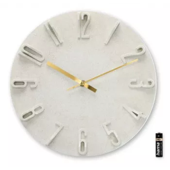 Hama Corfu Reloj de cuarzo redondo Beige