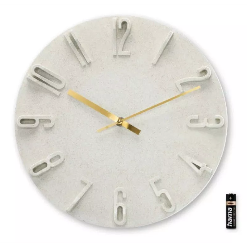 Hama Corfu Reloj de cuarzo redondo Beige