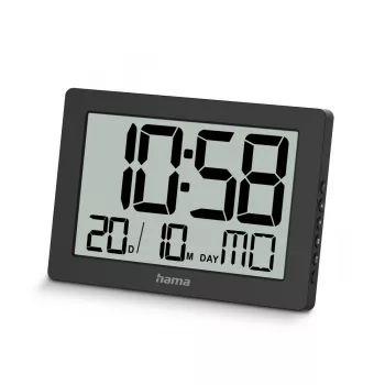 Reloj digital Hama 00222230 Rectangular Negro Pared/Mesa Pila