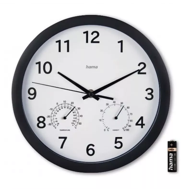 Hama Malta Reloj de cuarzo circular Negro