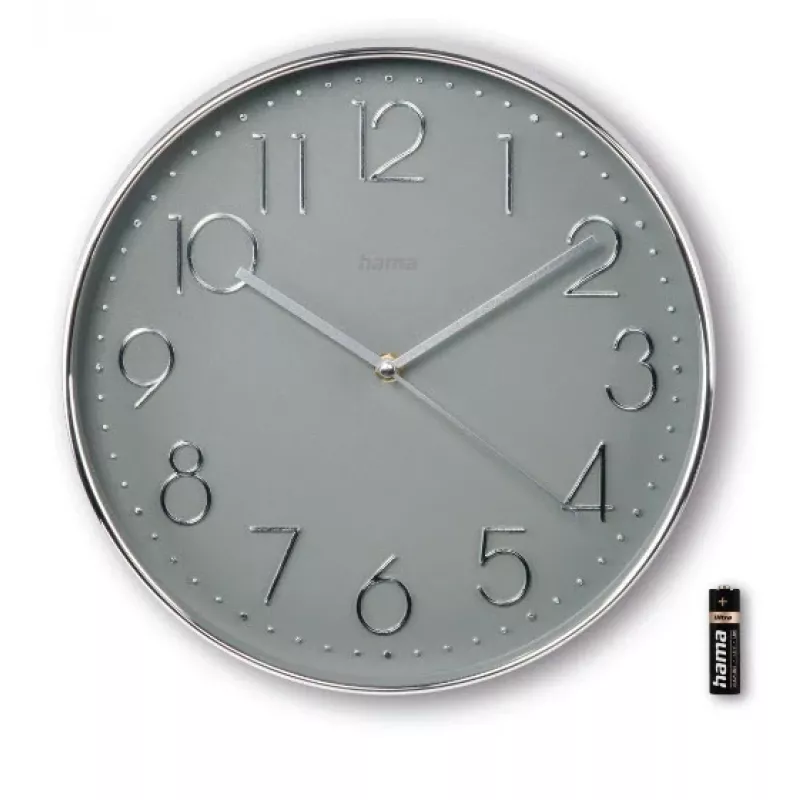 Hama Corsica Reloj de cuarzo redondo Gris, Plata