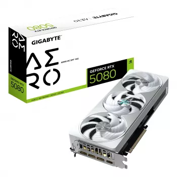 GIGABYTE GeForce RTX 5080 AERO OC SFF 16G tarjeta gráfica - 16 GB GDDR7, 256 Bit, PCI-E 5.0, 2730 MHz frecuencia de núcleo, 3 x DisplayPort, 1 x HDMI, GV-N5080AERO OC-16GD
