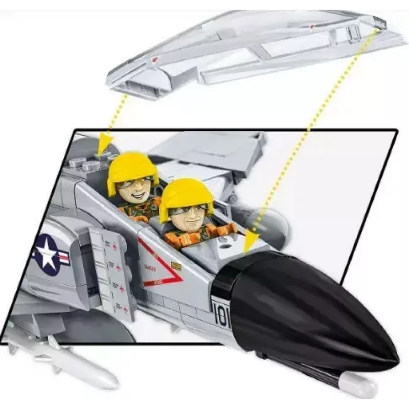 Cobi Blocks Armed Force F-4 Phantom II modelo, set de construcción de 703 piezas