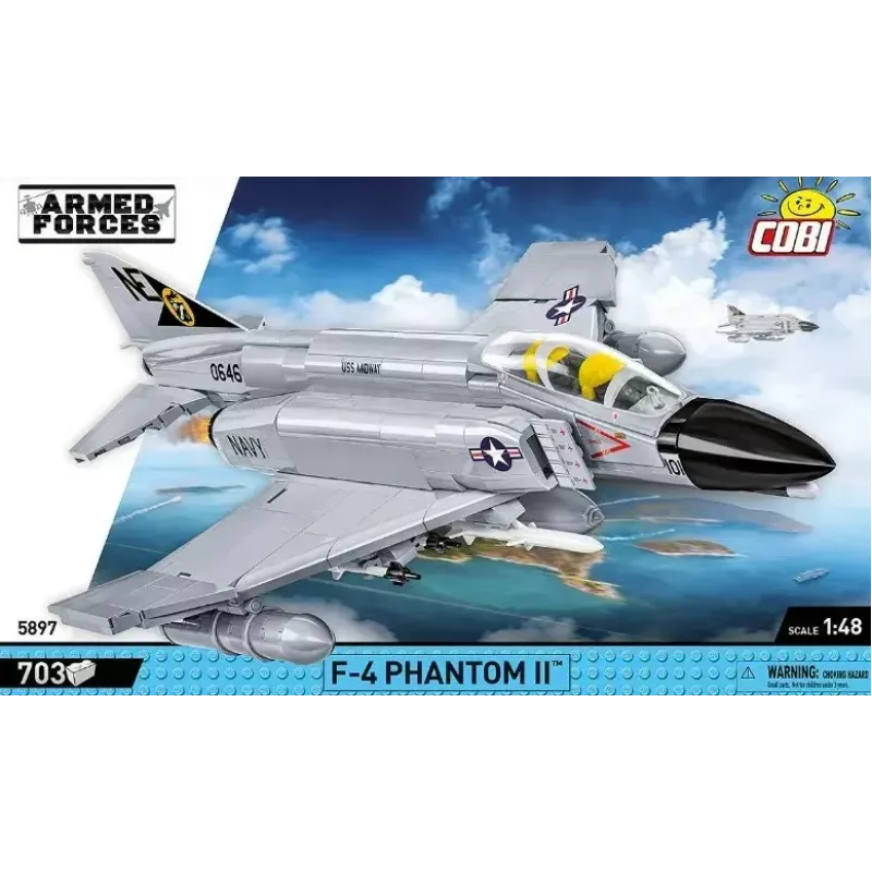 Cobi Blocks Armed Force F-4 Phantom II modelo, set de construcción de 703 piezas