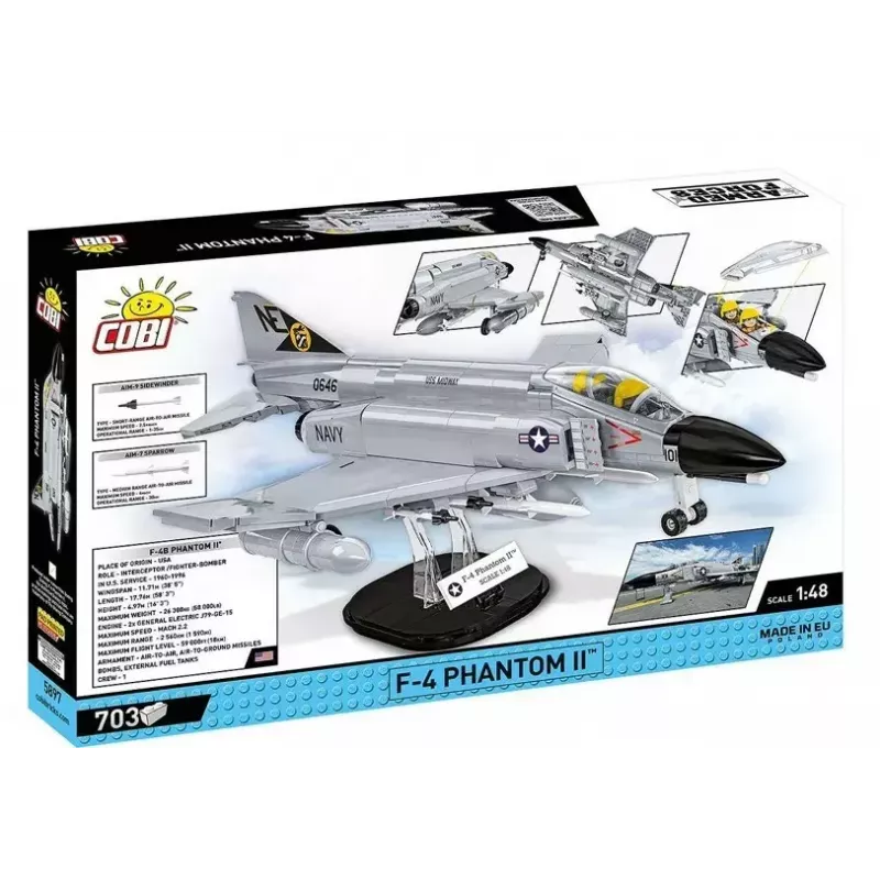 Cobi Blocks Armed Force F-4 Phantom II modelo, set de construcción de 703 piezas