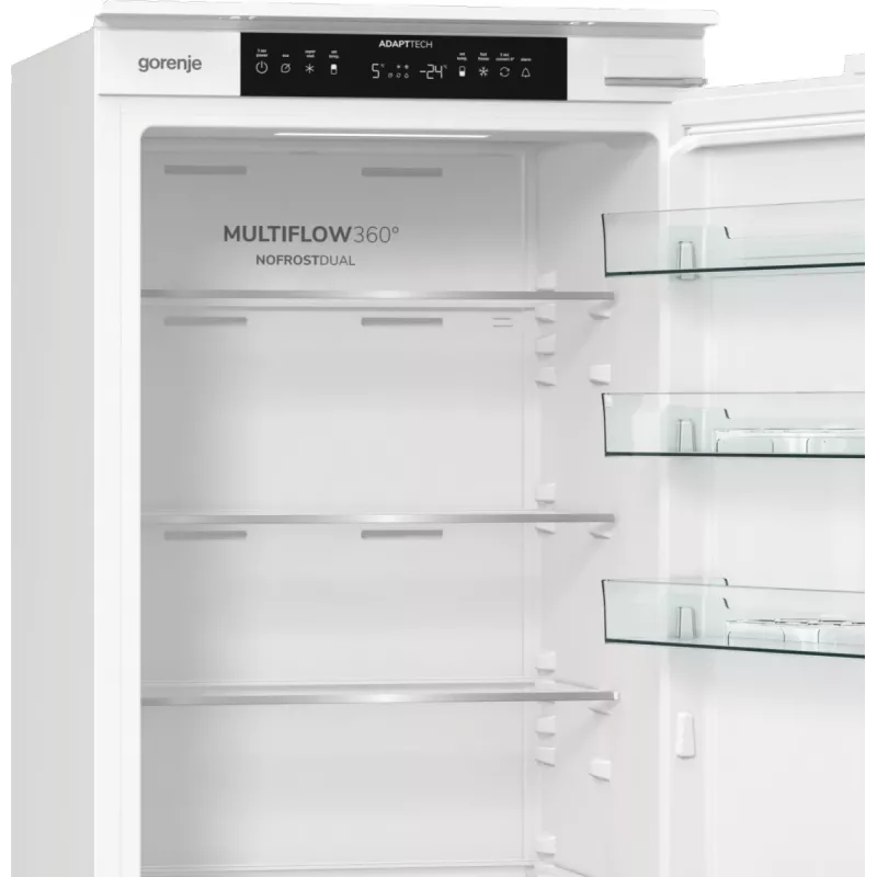 Gorenje NRKI519E41 frigorífico combi integrable, 284 l, NoFrost DualAdvance, 6 kg/24 h, clase energética E, blanco