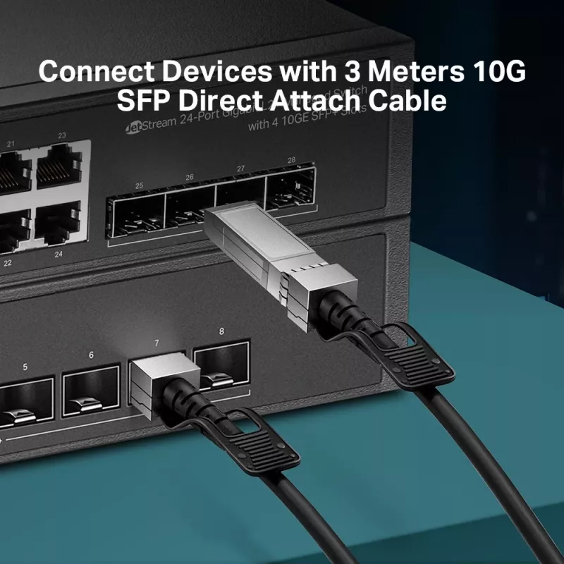 TP-Link Cable Direct Attach SFP+ 10G de 3 metros, 3 m, DAC, SFP+, SFP+