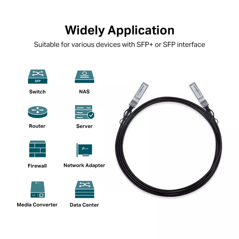 TP-Link Cable Direct Attach SFP+ 10G de 3 metros, 3 m, DAC, SFP+, SFP+