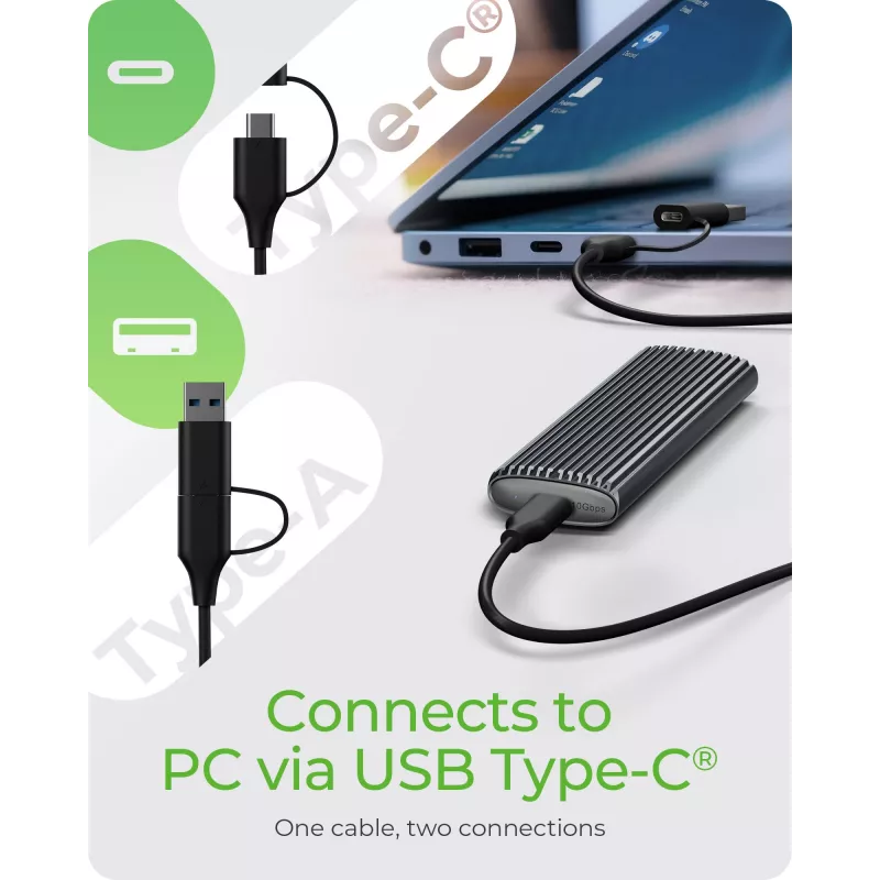 ICY BOX IB-1808MCT-CU31 Carcasa SSD Negra M.2