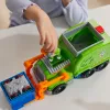 PAW Patrol: Crush N’ Roll Camión de reciclaje con figura de acción Rocky y vehículo compactador transformable, juguete para niños y niñas a partir de 3 años
