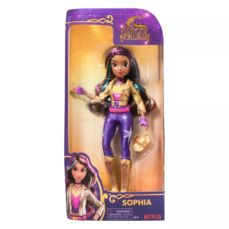 Unicorn Academy, muñeca Sophia con 6 accesorios, 24 cm, muñecas y juguete de unicornio para niñas a partir de 4 años
